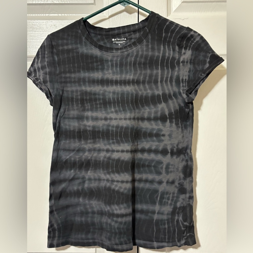 ATHLETA Organic Daily Tie Dye Crew Tee Shirt Sz Small GUC